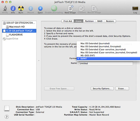 format a hard drive for mac osx